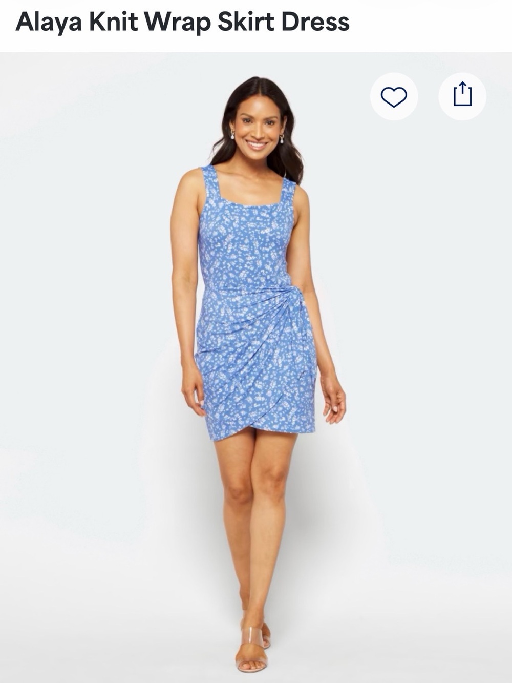 Stitch Fix Blue Floral Tie-Waist Dress